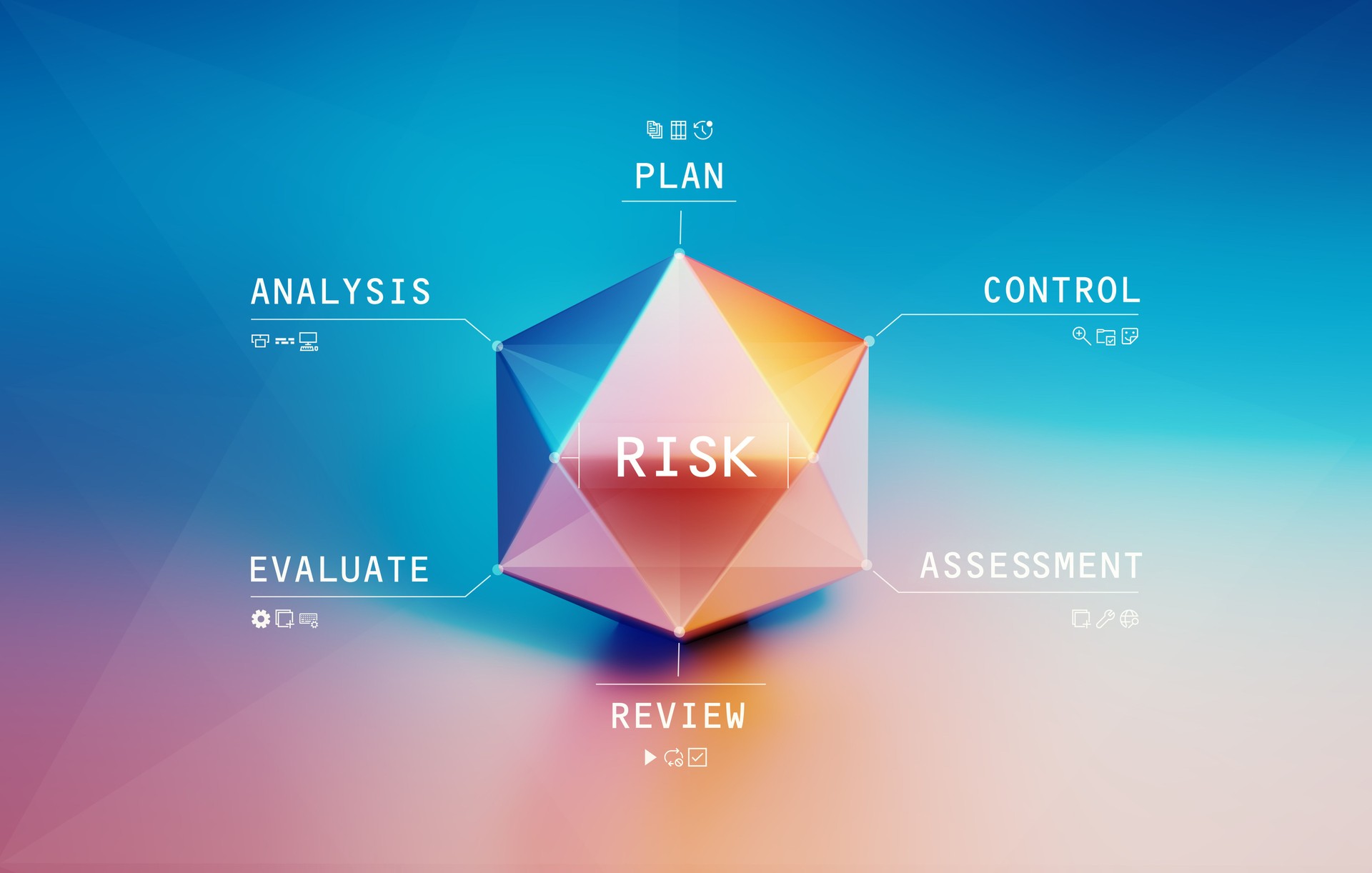 Risk Management Prism On White Background